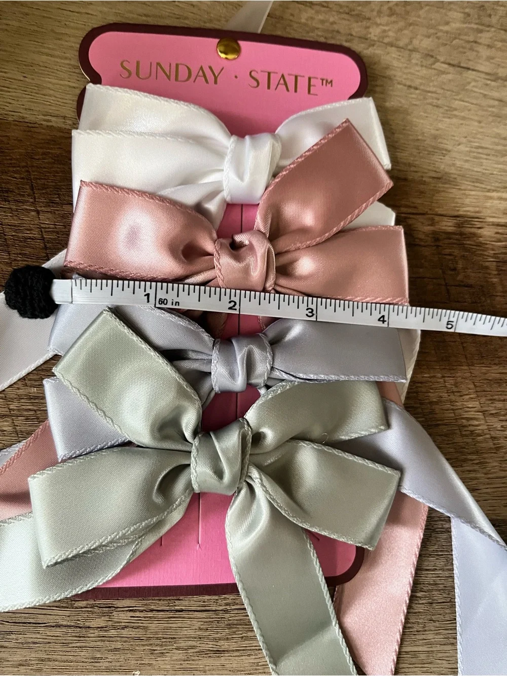 Sunday State Satin Bow Hair Clips - White, Blush, Silver, Sage